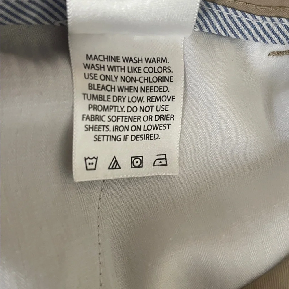 Haggar Men's Light Tan Straight Fit Pants flat front 32x32